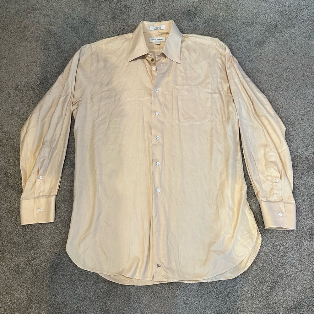 Nordstrom Peach Long Sleeve Button Down Collared Dress Shirt